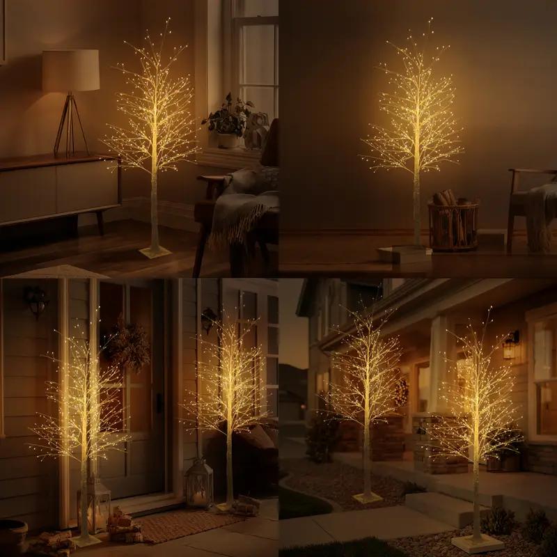 Árbol de Abedul Decorativo con Luces de Hadas - Añade un Toque Mágico a Tu Hogar