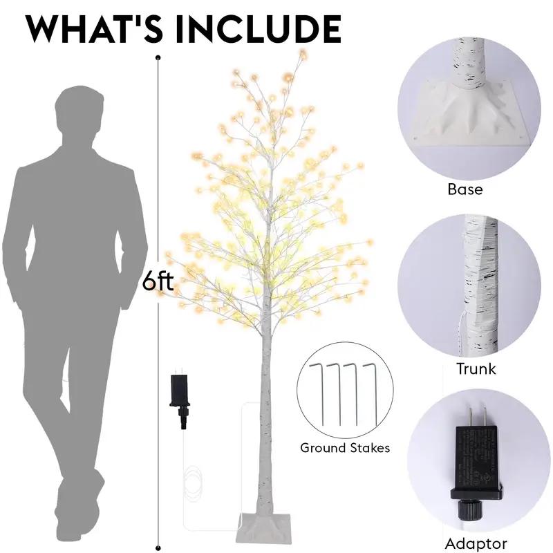 Árbol de Abedul Decorativo con Luces de Hadas - Añade un Toque Mágico a Tu Hogar