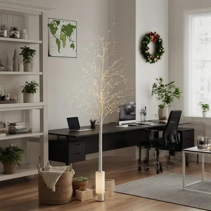 Árbol de Abedul Decorativo con Luces de Hadas - Añade un Toque Mágico a Tu Hogar