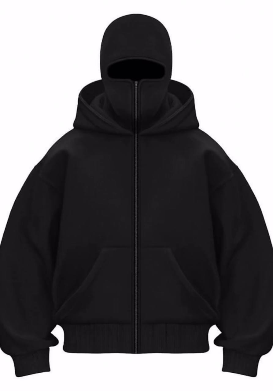 Full Zip Up Hoodie Balaklava Hoodie