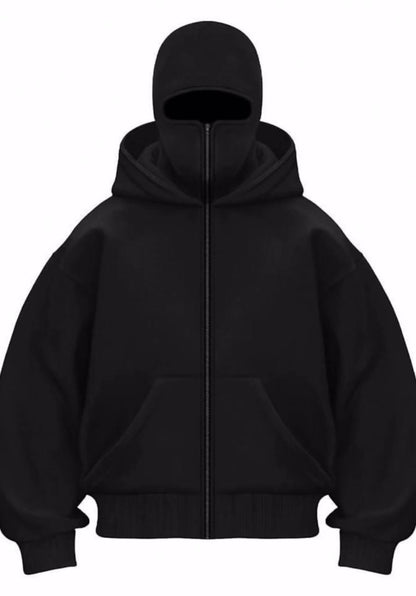 Full Zip Up Hoodie Balaklava Hoodie